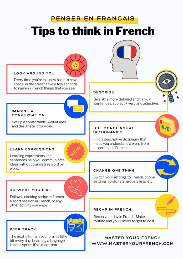 infographic 9 tips to think in french