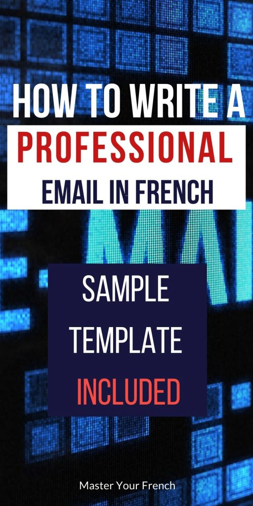 how to write professional email in french
