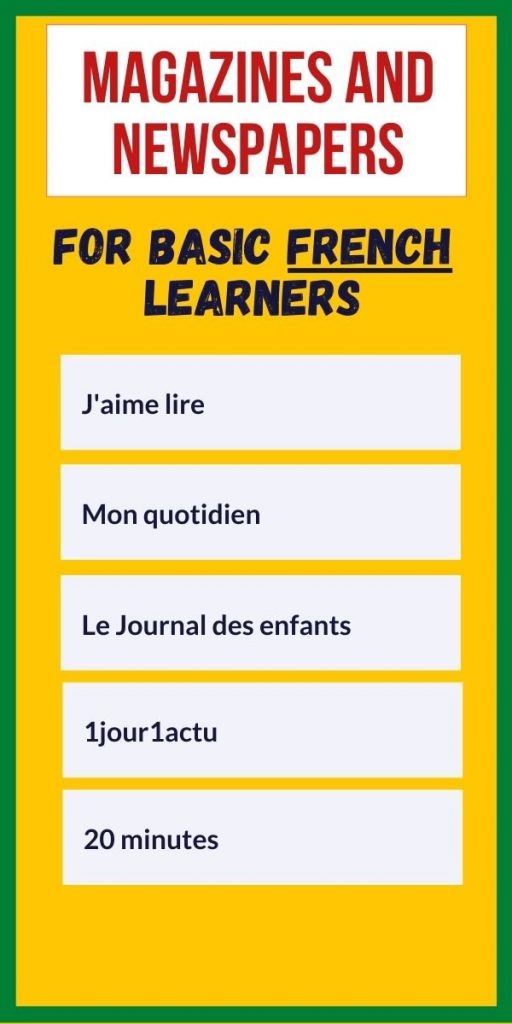 french magazines for basic learners